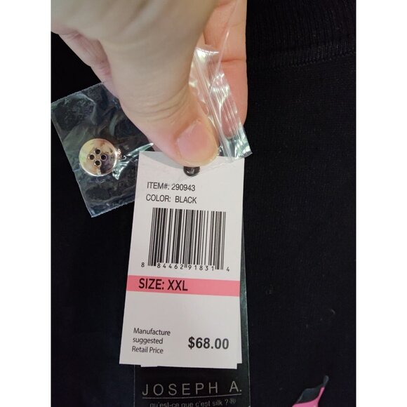 Joseph A Black Long-Sleeve Lightweight Turtleneck Sweater W Accents XXL NWT - Picture 5 of 7